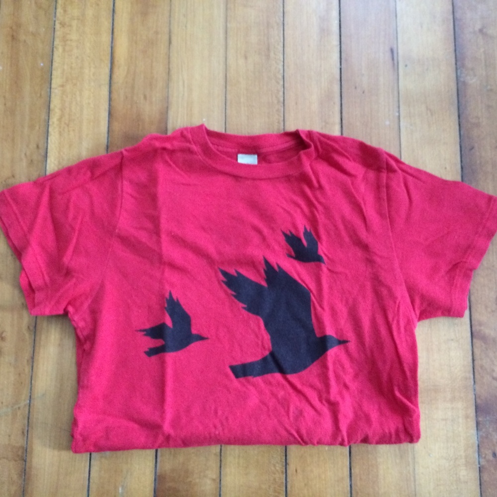 Alternative Apparel XXS Red T-Shirt Bird Print - Picture 1 of 2